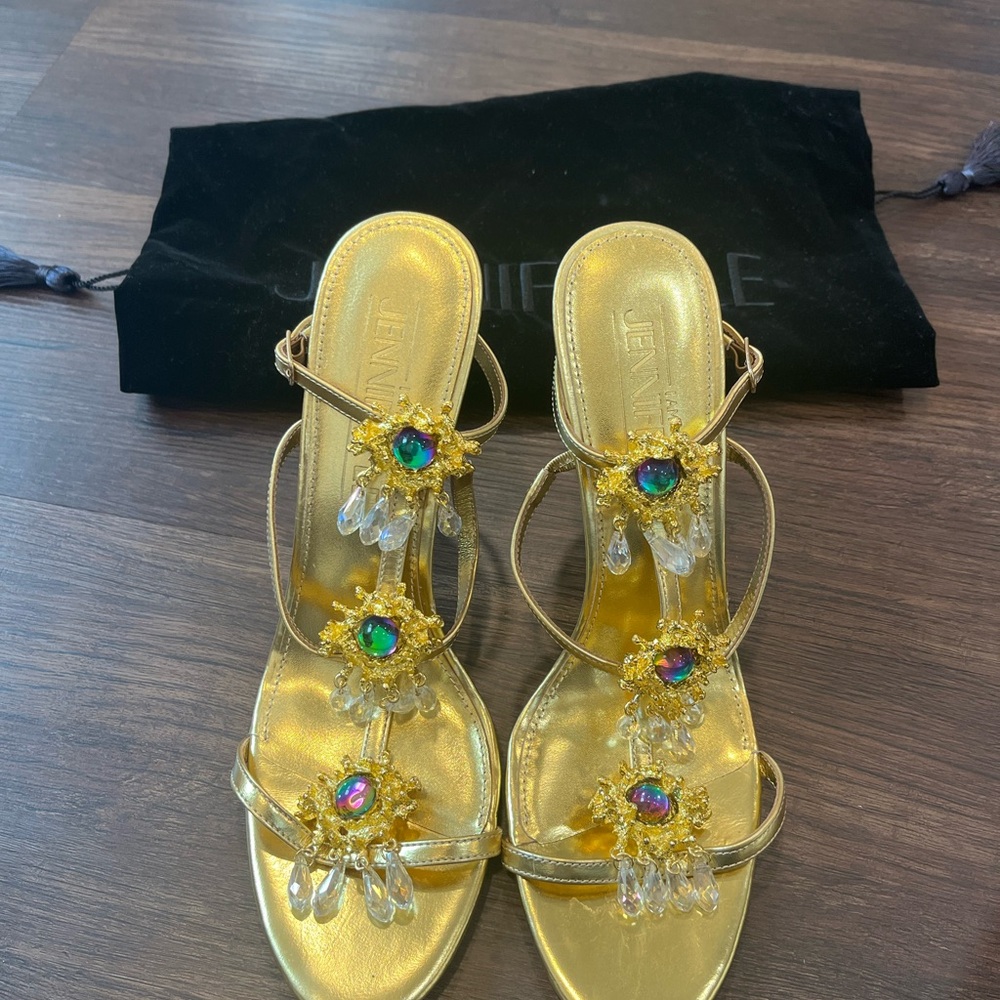 Jennifer Le Meteorite Gold Kryptonite Heels Size EU 40